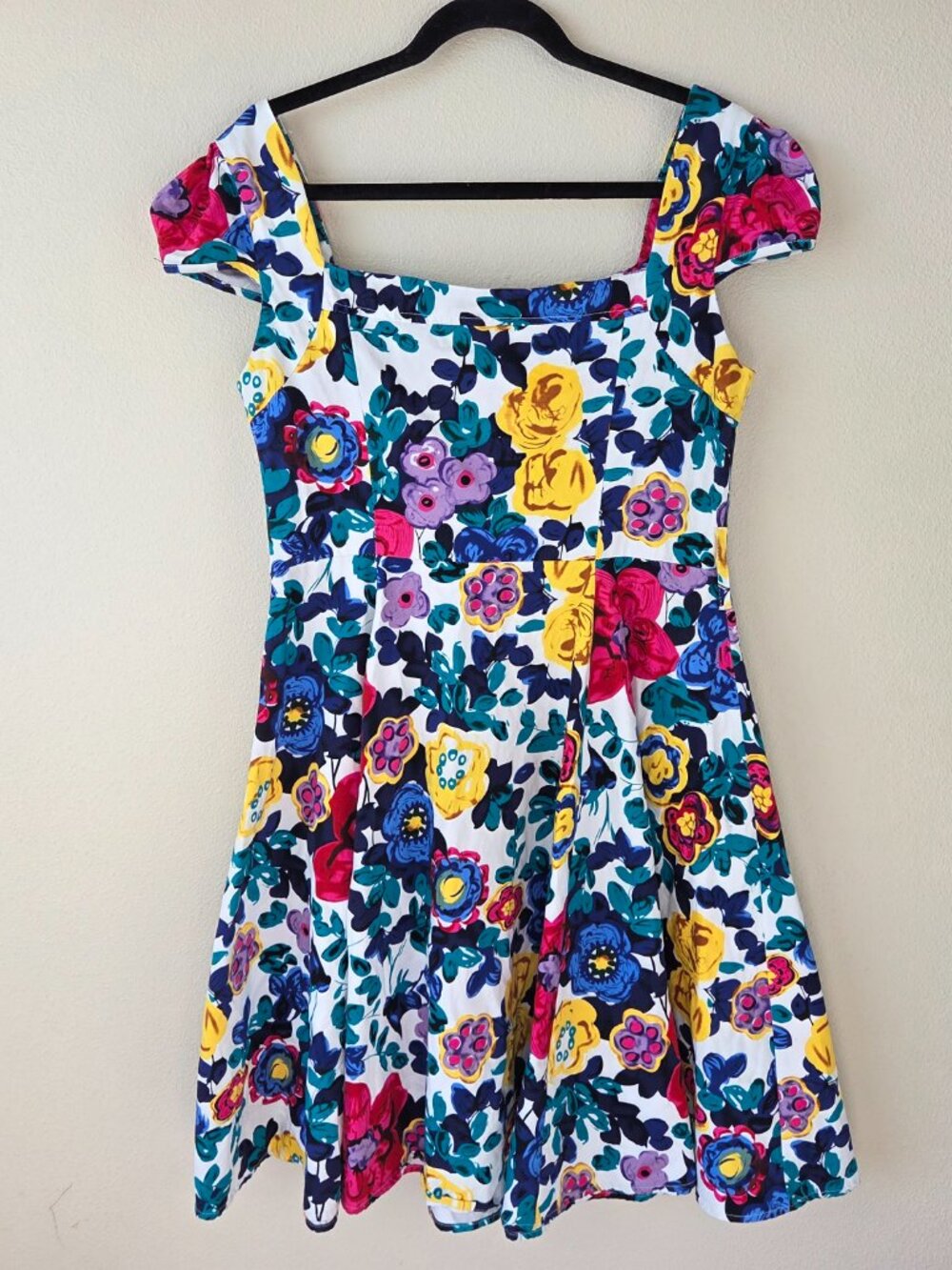 Hearts & Roses Retro Dress Plus Size 18 Bold Floral A-line Pin Up Rockabilly - Picture 7 of 11